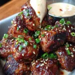Korean BBQ Meatballs with Spicy Mayo Dip Korean BBQ Meatballs with Spicy Mayo Dip
