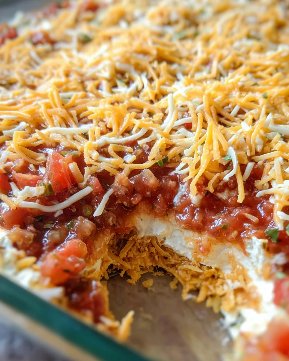Layered Cream Cheese and Salsa Dip Layered