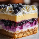 Lemon Blueberry Shortbread Mousse Cake