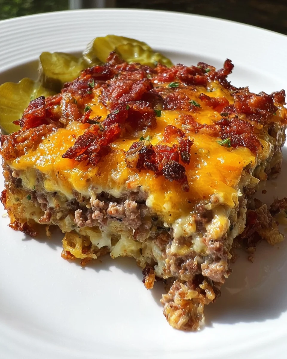 Low-Carb Bacon Cheeseburger Casserole