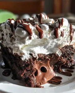 Marshmallow Chocolate Poke Cake