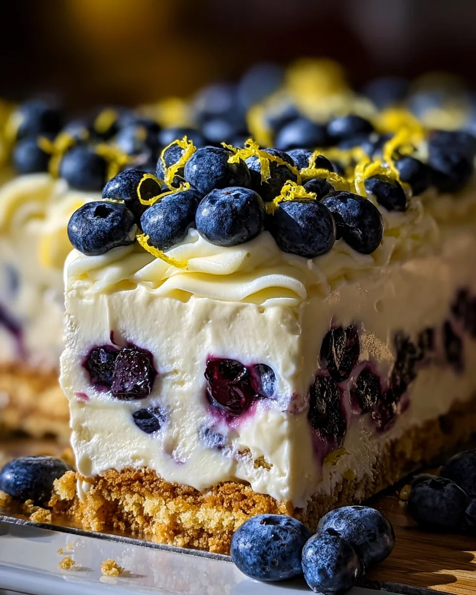 No-Bake Lemon dazzling Blueberry cream Cake