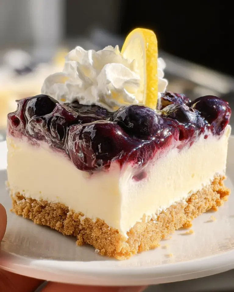 No Bake Lemon Blueberry Dessert