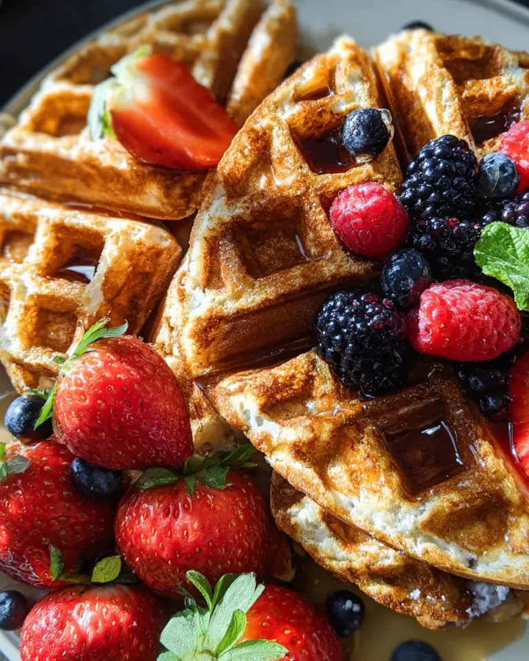 Oatmeal Cottage Cheese Waffles