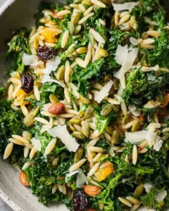 Orzo Kale Salad with Lemon Vinaigrette