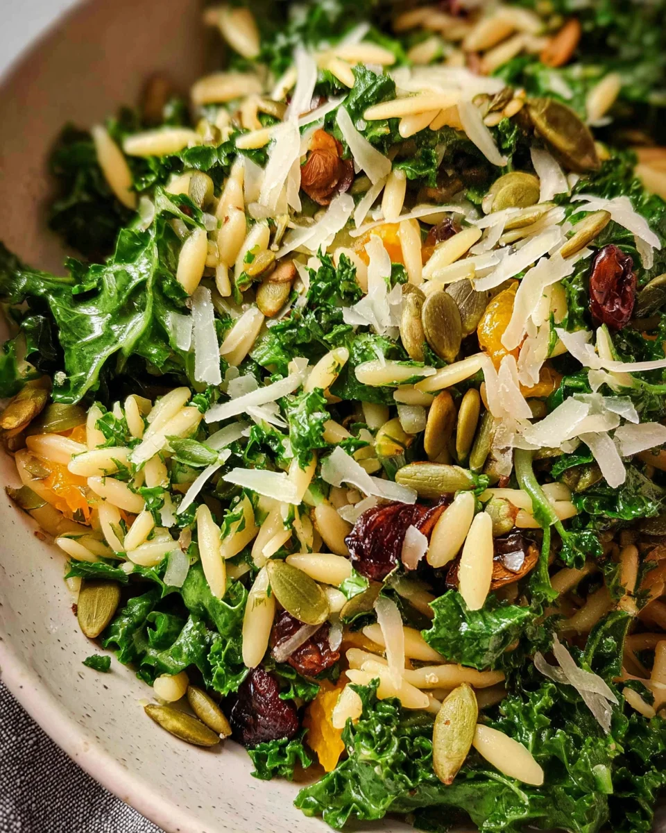 Orzo Kale Salad with Lemon Vinaigrette Orzo