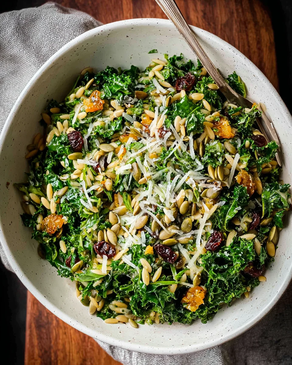 Orzo Kale Salad with Lemon Vinaigrette Orzo