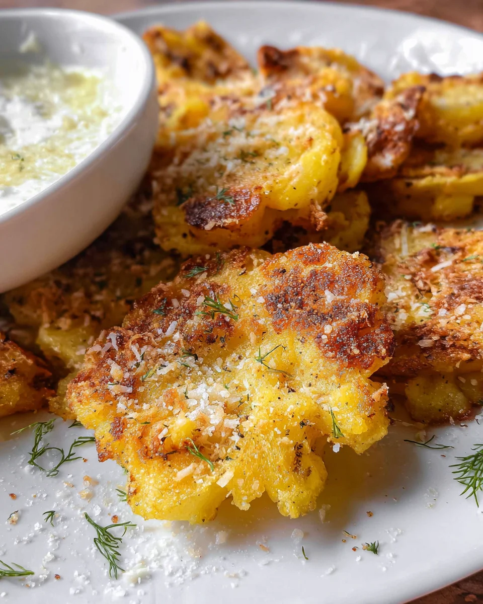 Parmesan Smashed Potatoes Parmesan