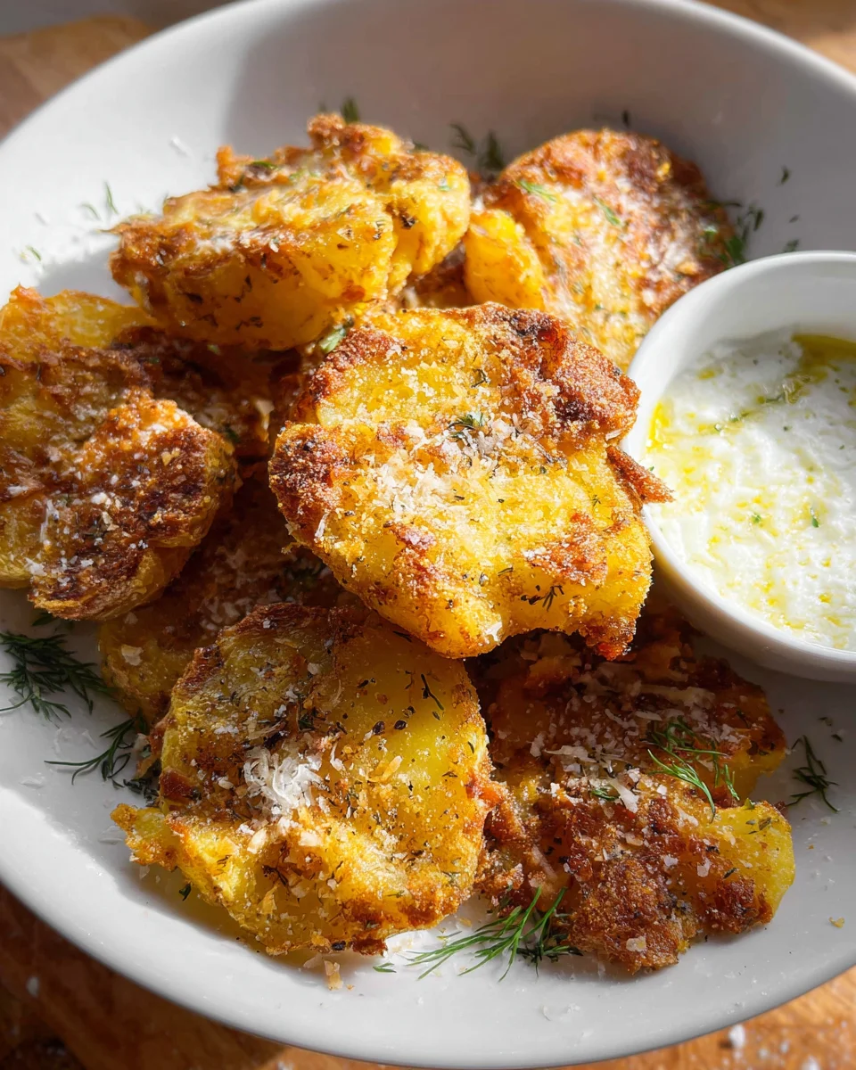 Parmesan Smashed Potatoes Parmesan