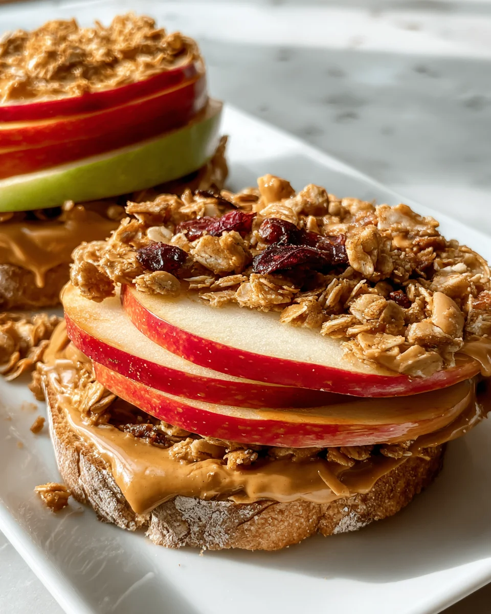 Peanut Butter Apple Sandwiches with Granola 15 Peanut