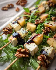Pear & Brie Cheese Salad Skewers
