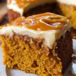 Pumpkin Cake with Caramel Cream Cheese Frosting