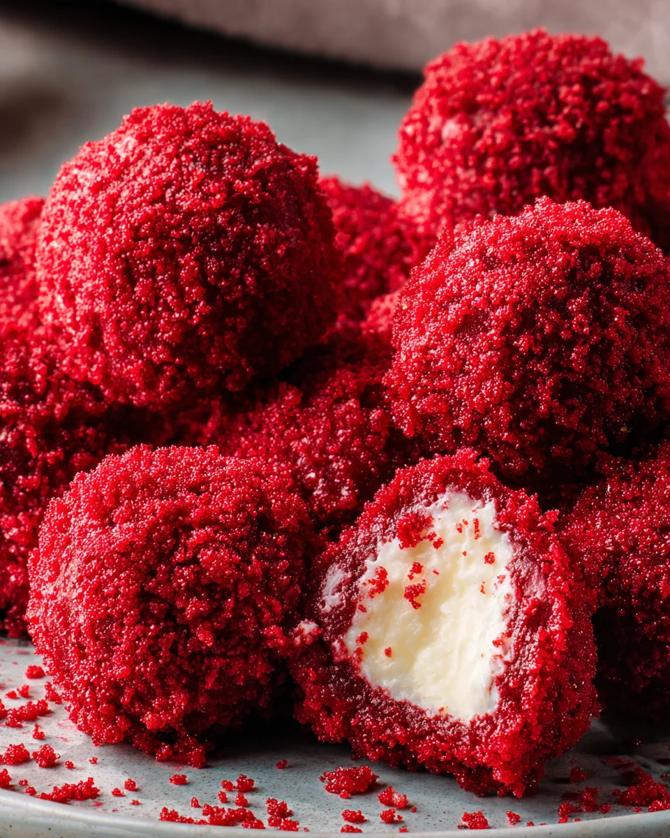 Red Velvet Cheesecake Bites Red