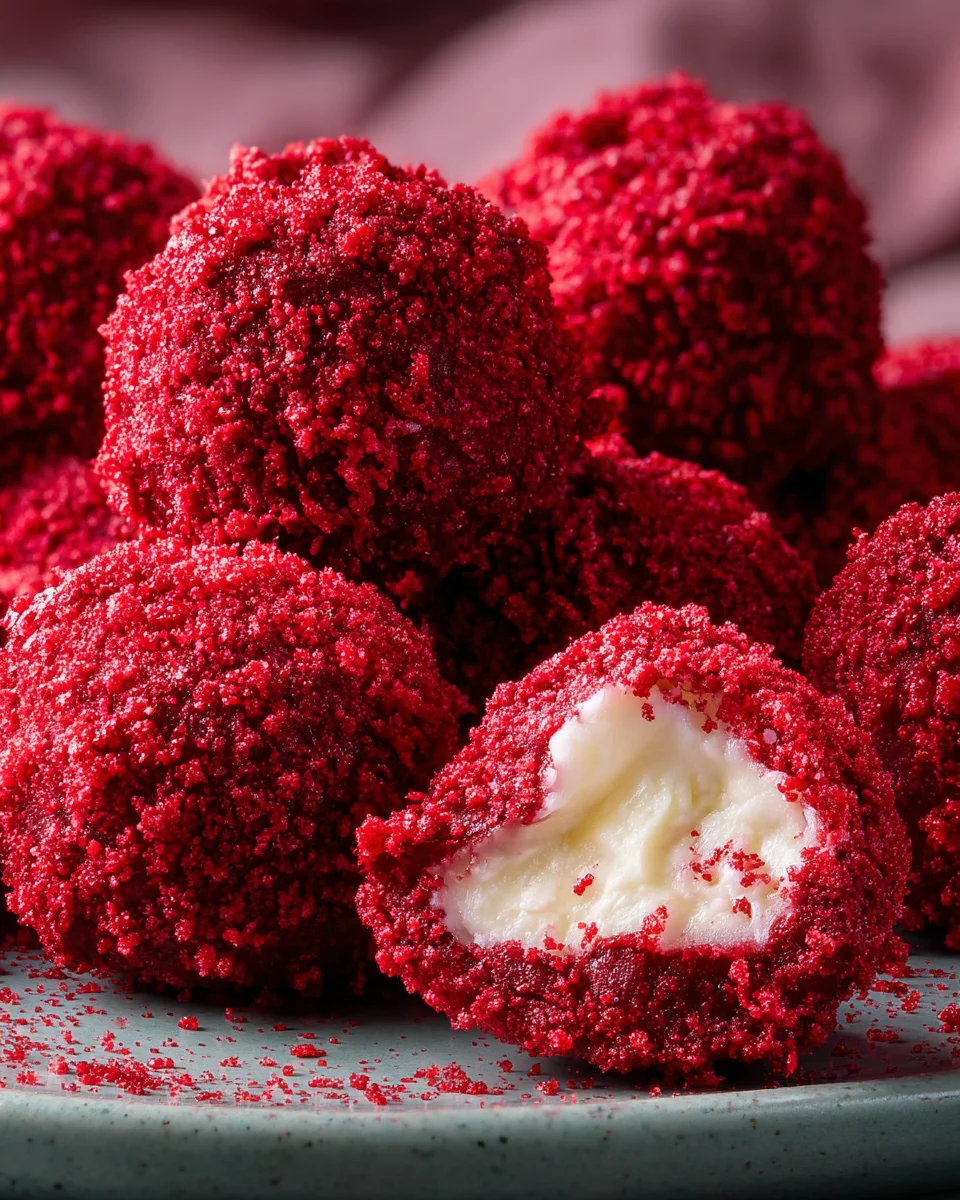 Red Velvet Cheesecake Bites Red