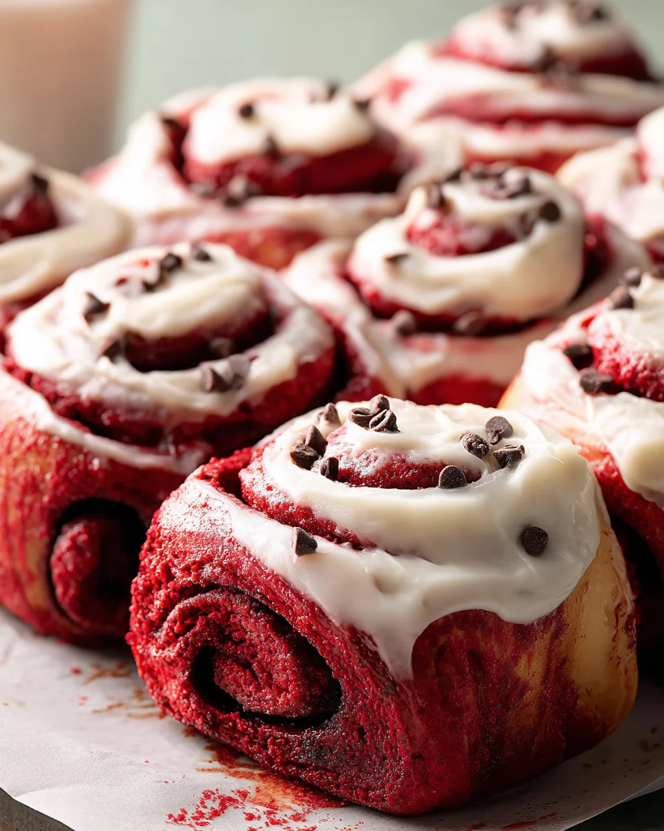 Red Velvet Cinnamon Rolls Red