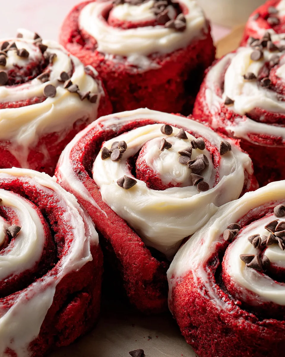 Red Velvet Cinnamon Rolls Red