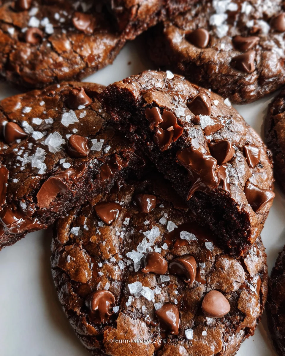 Salted Brownie Cookies Salted