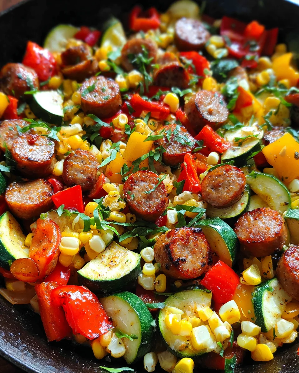 Sausage and Veggies Skillet - 30 Minute, One-Pan Meal