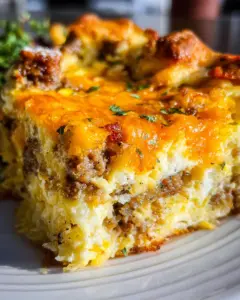 Savory Breakfast Sausage and Cheese Casserole Recipe