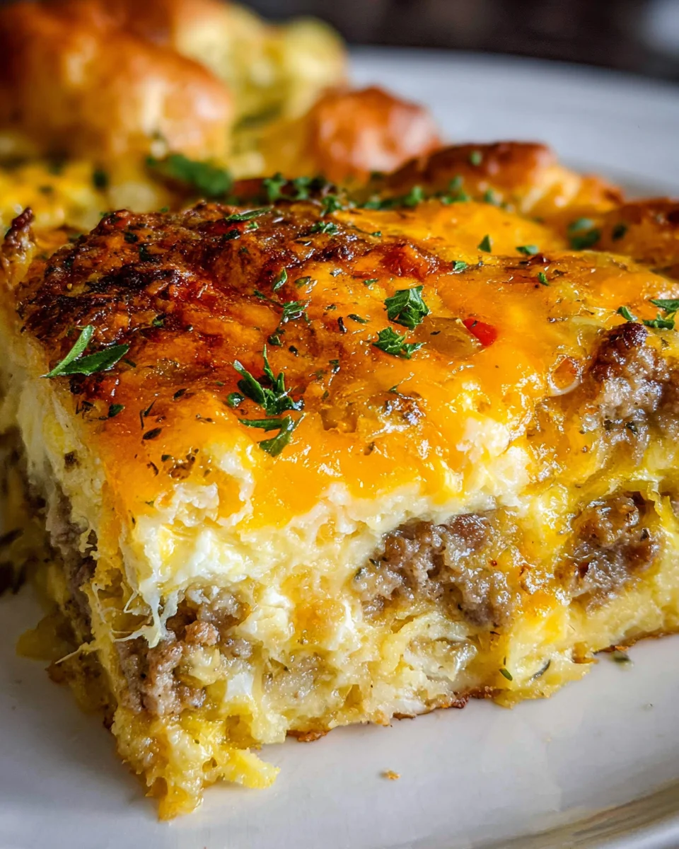 Savory Breakfast Sausage and Cheese Casserole Recipe Savory