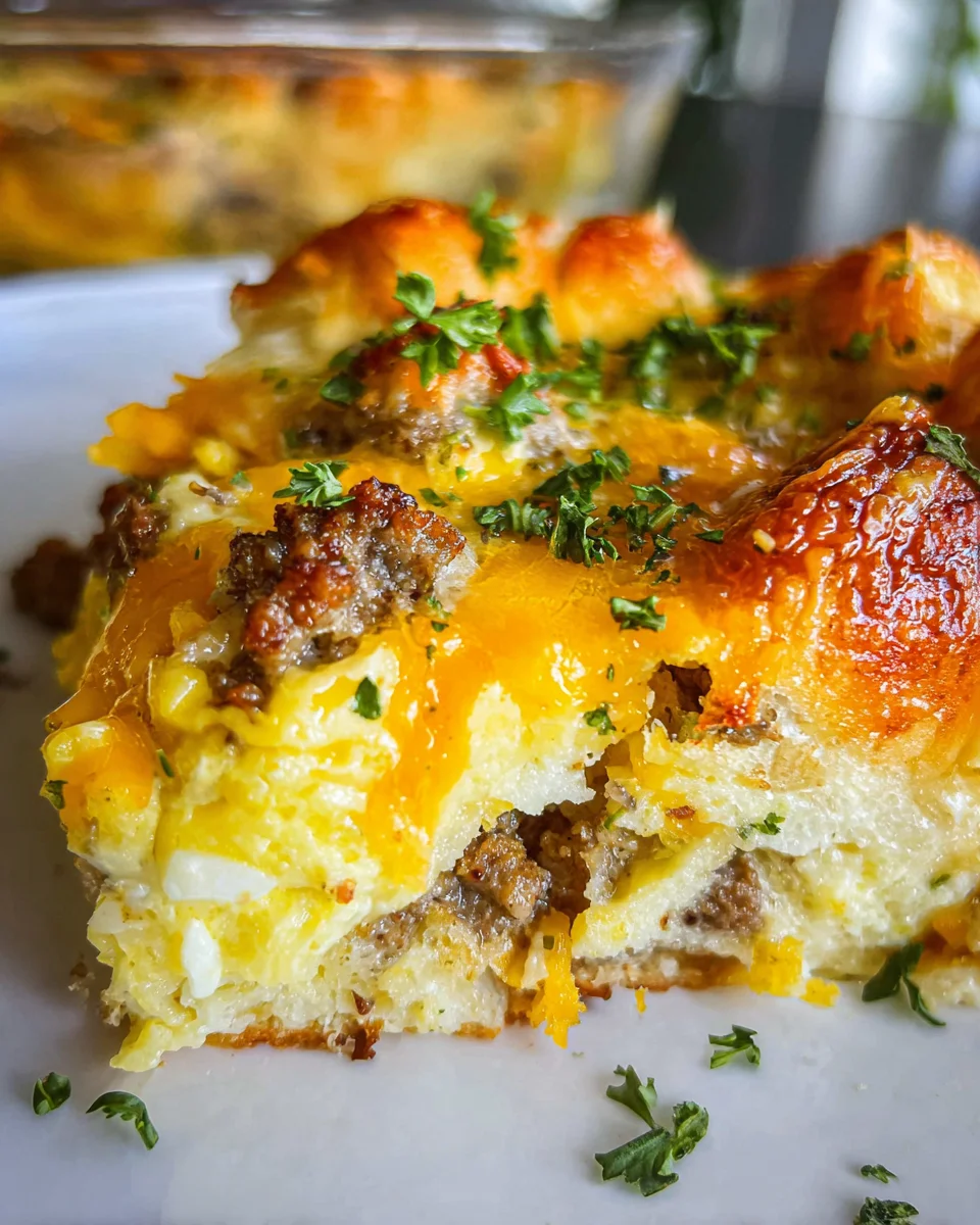 Savory Breakfast Sausage and Cheese Casserole Recipe Savory