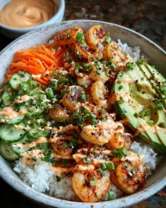Shrimp Rice Bowls with Spicy Mayo