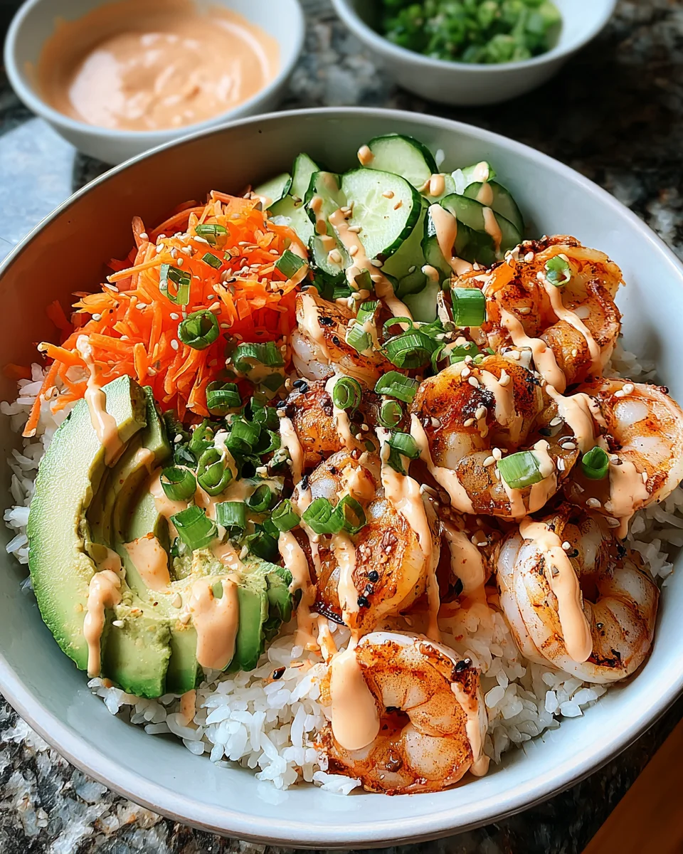 Shrimp Rice Bowls with Spicy Mayo Shrimp
