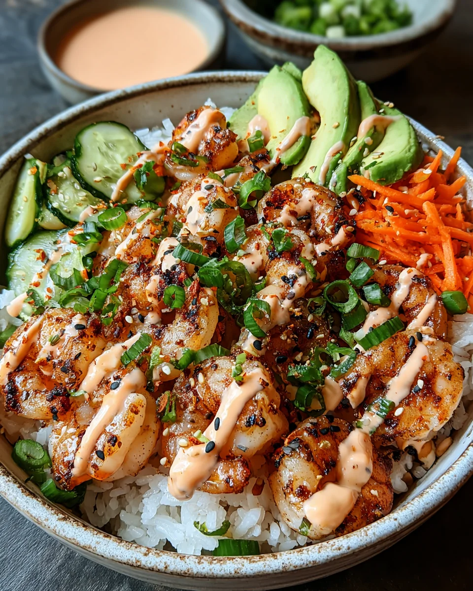 Shrimp Rice Bowls with Spicy Mayo Shrimp
