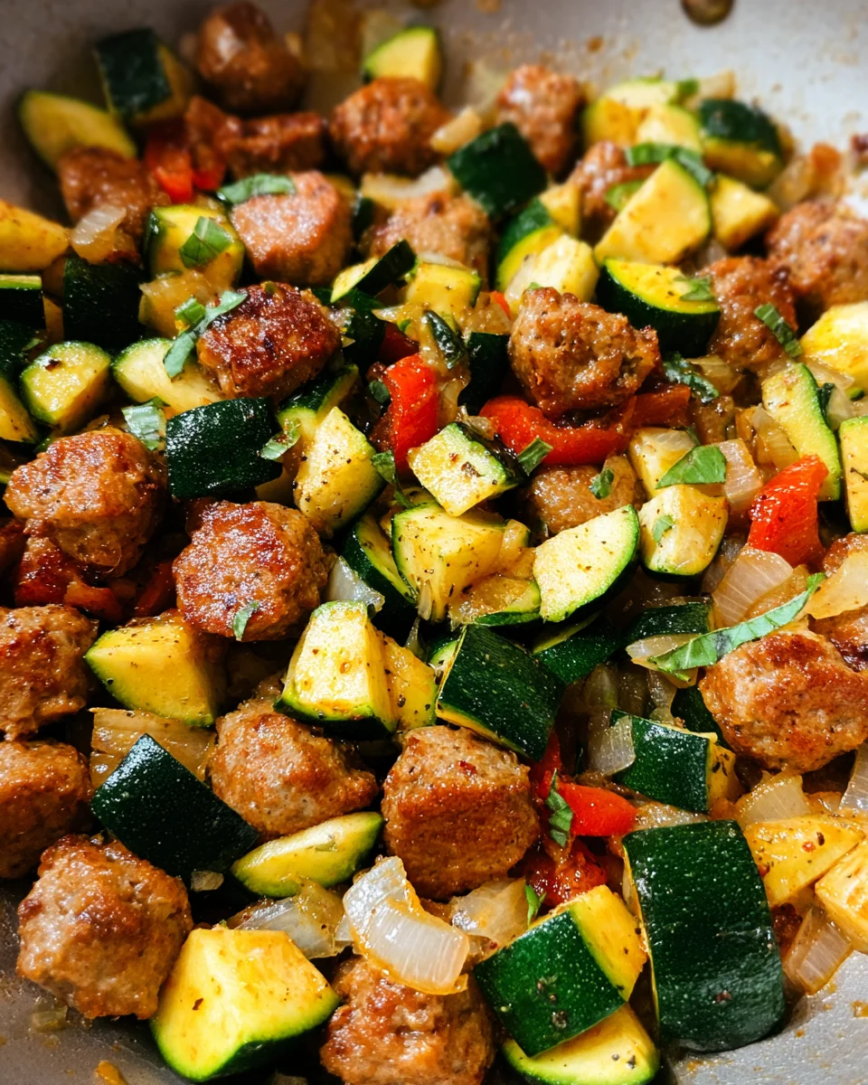 Skillet Sausage and Zucchini