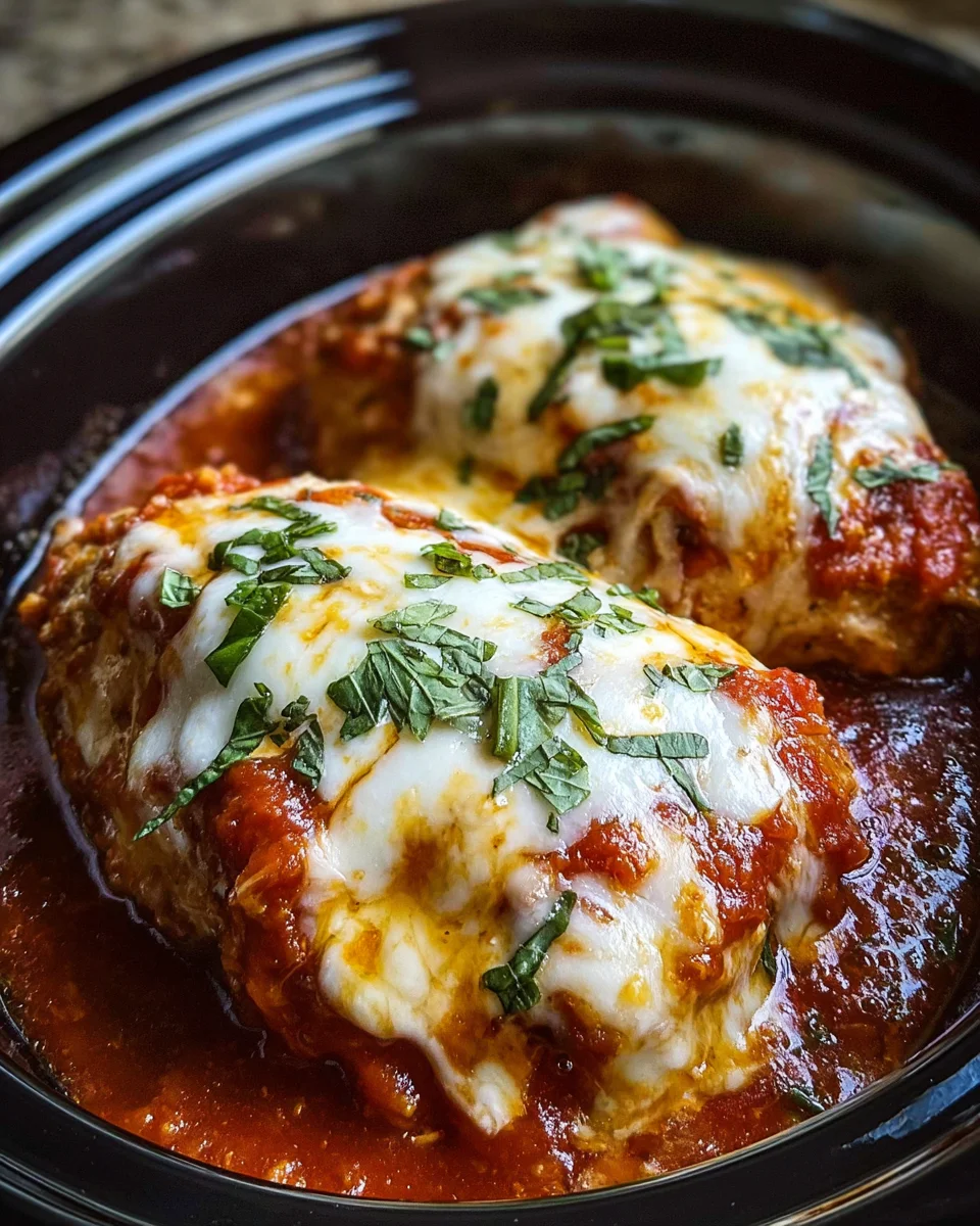 Slow Cooker Cheesy Mozzarella Chicken Slow