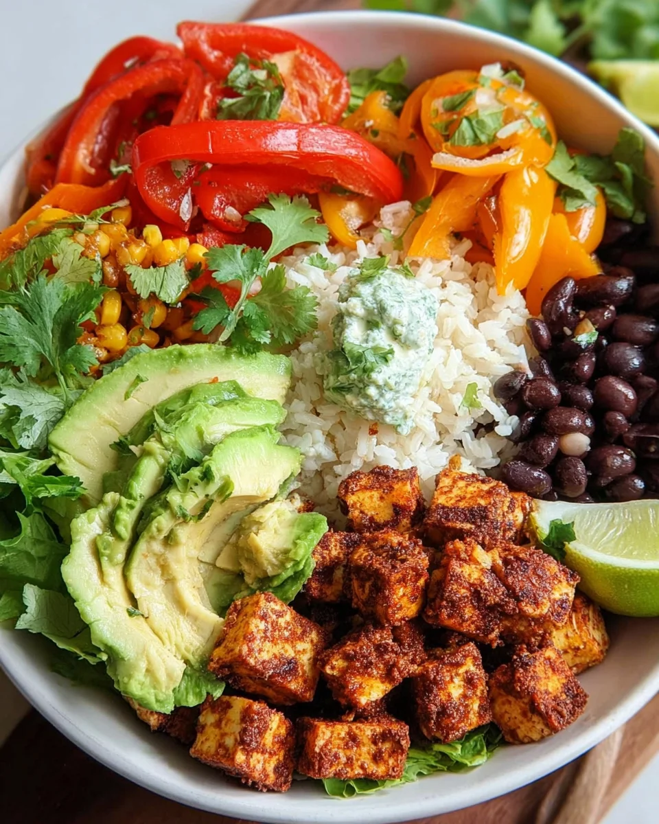 Spicy Baked Tofu Burrito Bowl