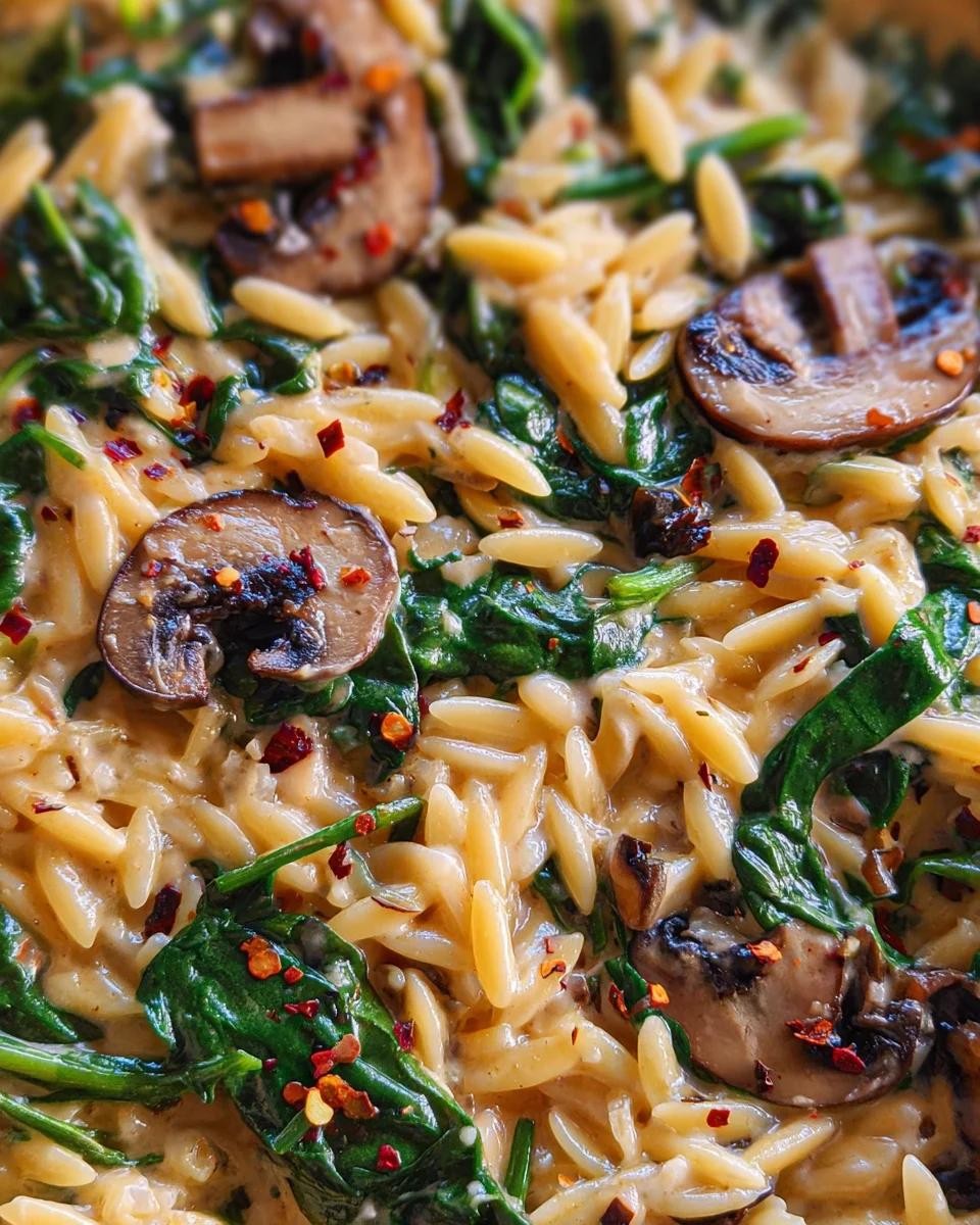 Spinach Mushroom Orzo Spinach Mushroom Orzo