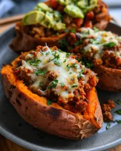 Turkey Taco Stuffed Sweet Potatoes