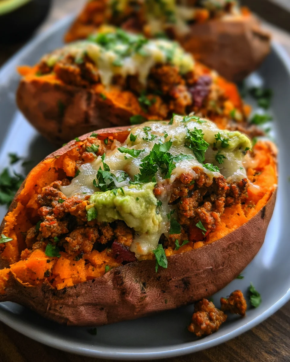 Turkey Taco Stuffed Sweet Potatoes Turkey