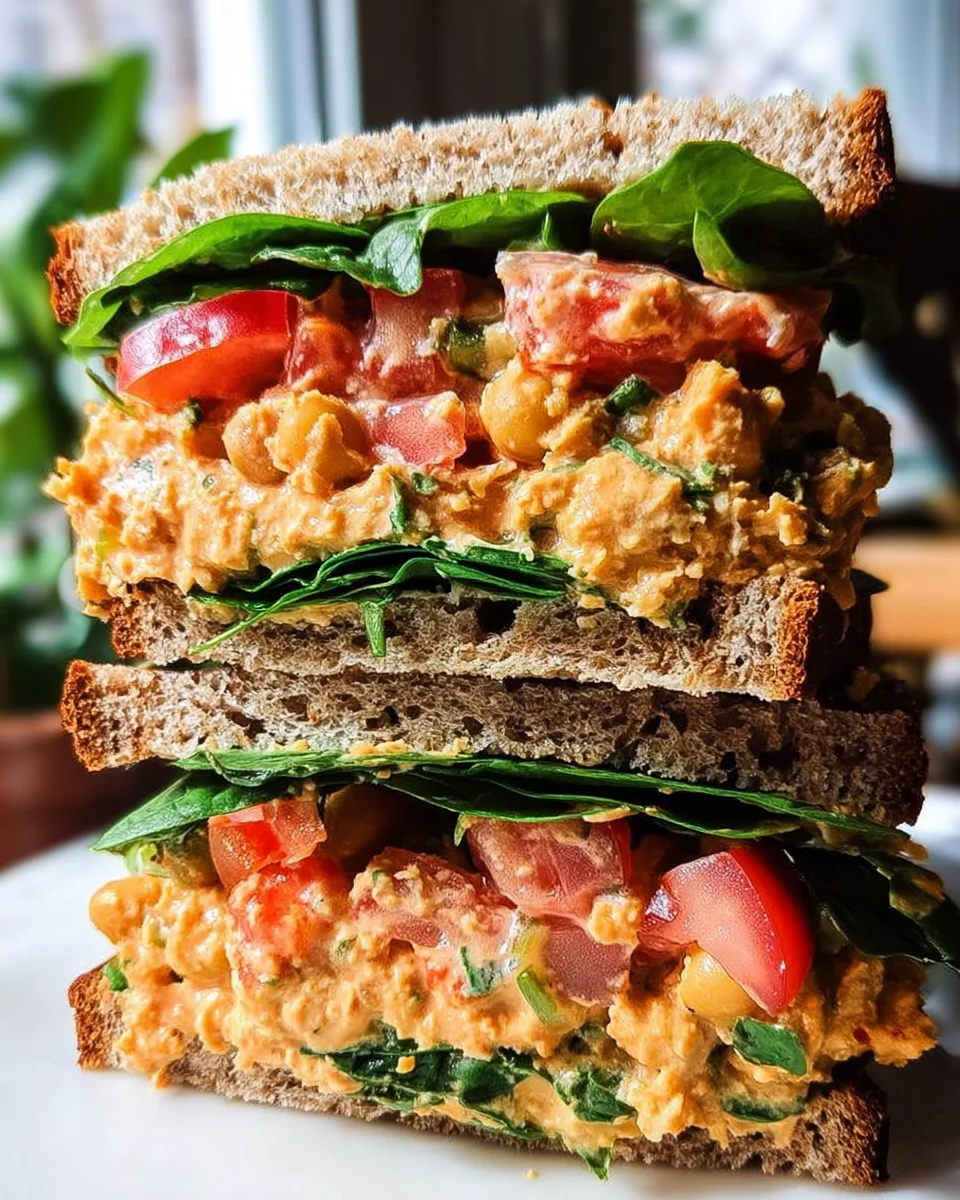 Vegan Buffalo Chickpea Salad Sandwich 18 Vegan