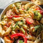 Vegan Pasta Primavera with Creamy Garlic Cashew Sauce