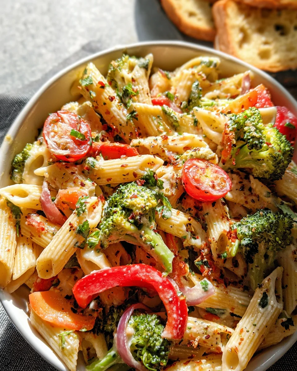 Vegan Pasta Primavera with Creamy Garlic Cashew Sauce