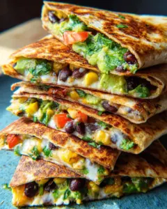 Vegan Quesadillas with Black Beans and Avocado