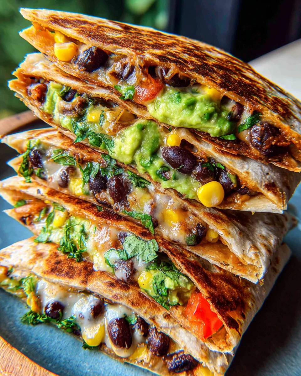 Vegan Quesadillas with Black Beans and Avocado Vegan