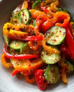 Viral TikTok Cucumber & Bell Pepper Salad