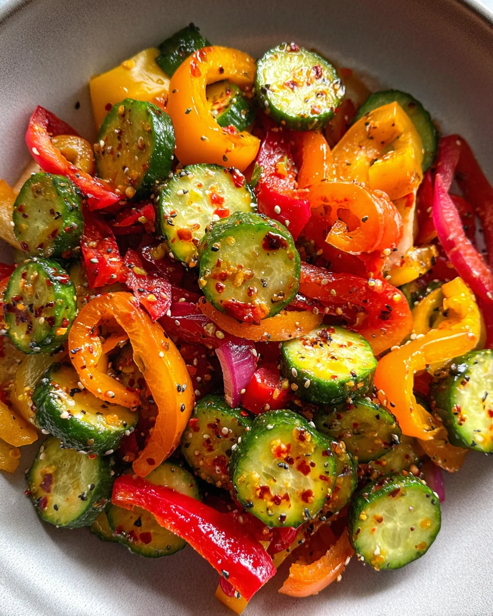 Viral TikTok Cucumber & Bell Pepper Salad Viral