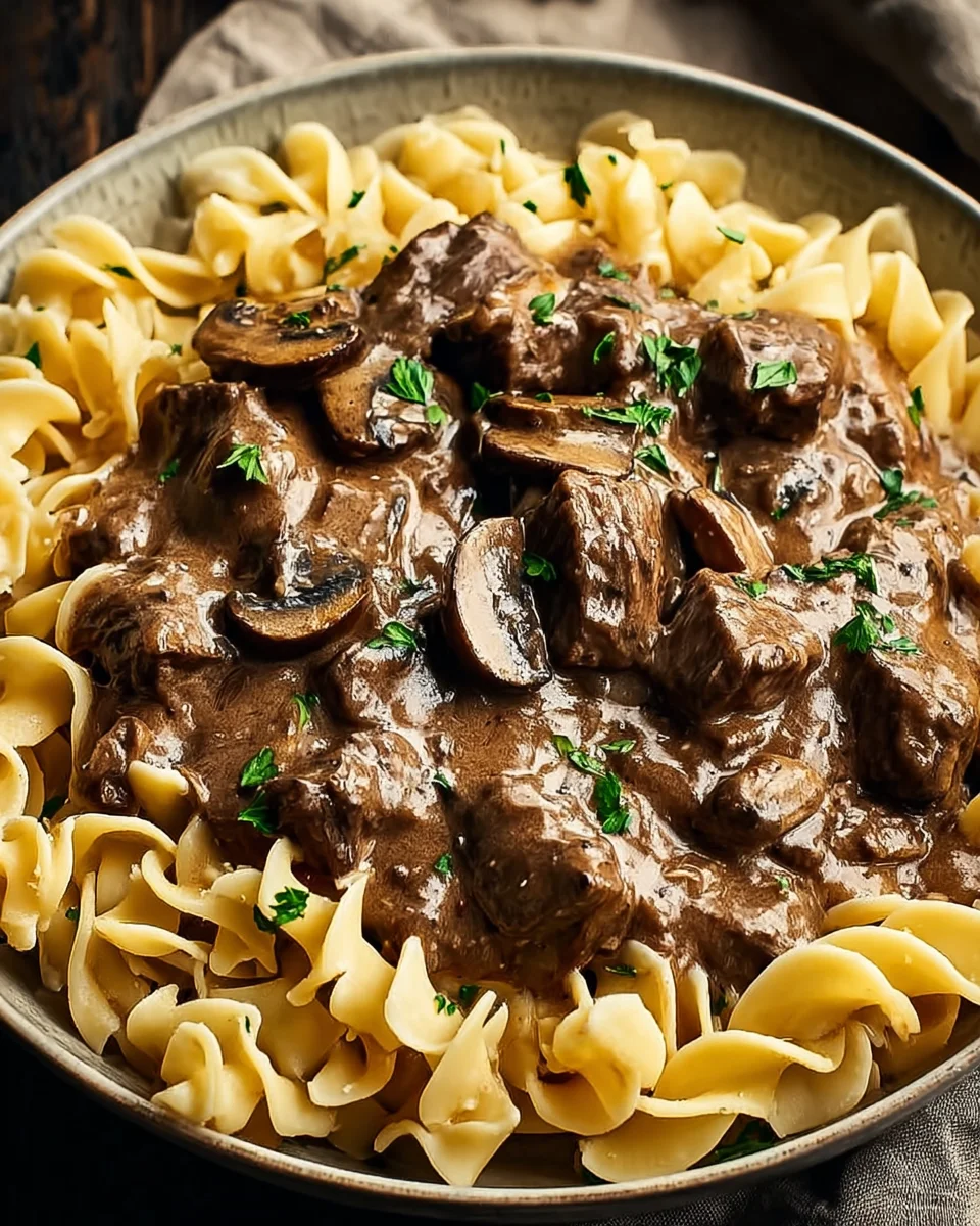 Beef Stroganoff with Egg Noodles