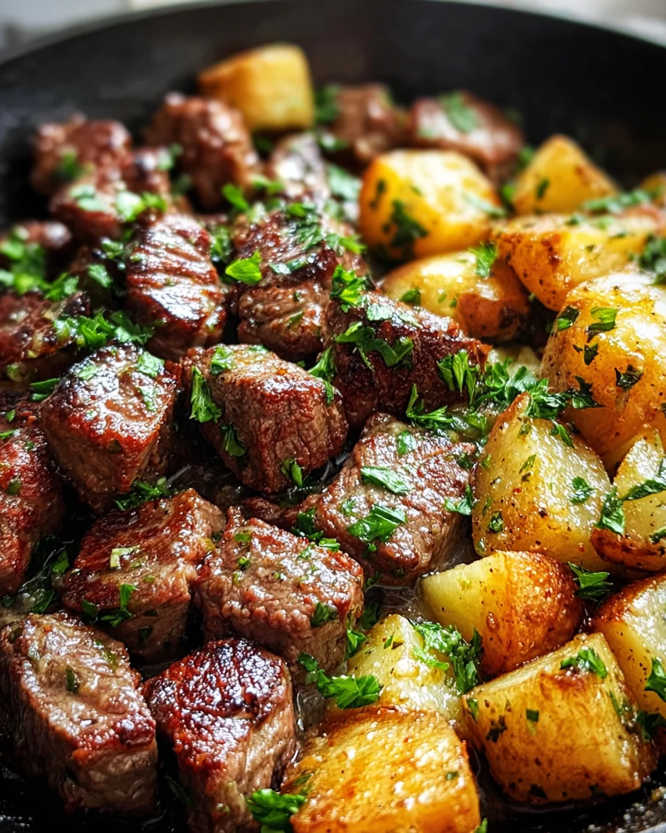 Creamy Garlic Butter Steak Bites and Potatoes 20 Creamy