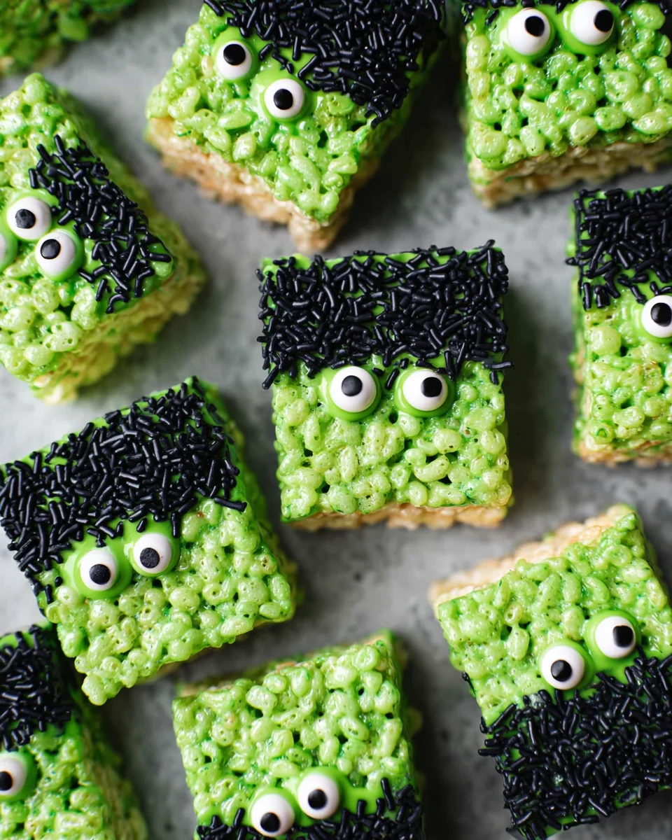 Frankenstein Halloween Rice Krispie Treats