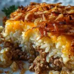 French Onion Ground Beef and Rice Casserole