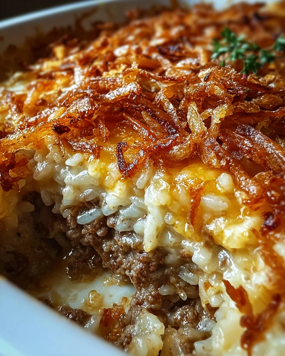 French Onion Ground Beef and Rice Casserole 21 French