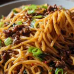 Ground Beef Mongolian Noodles