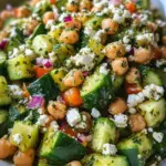 Herby Cucumber Salad with Feta and Chickpeas