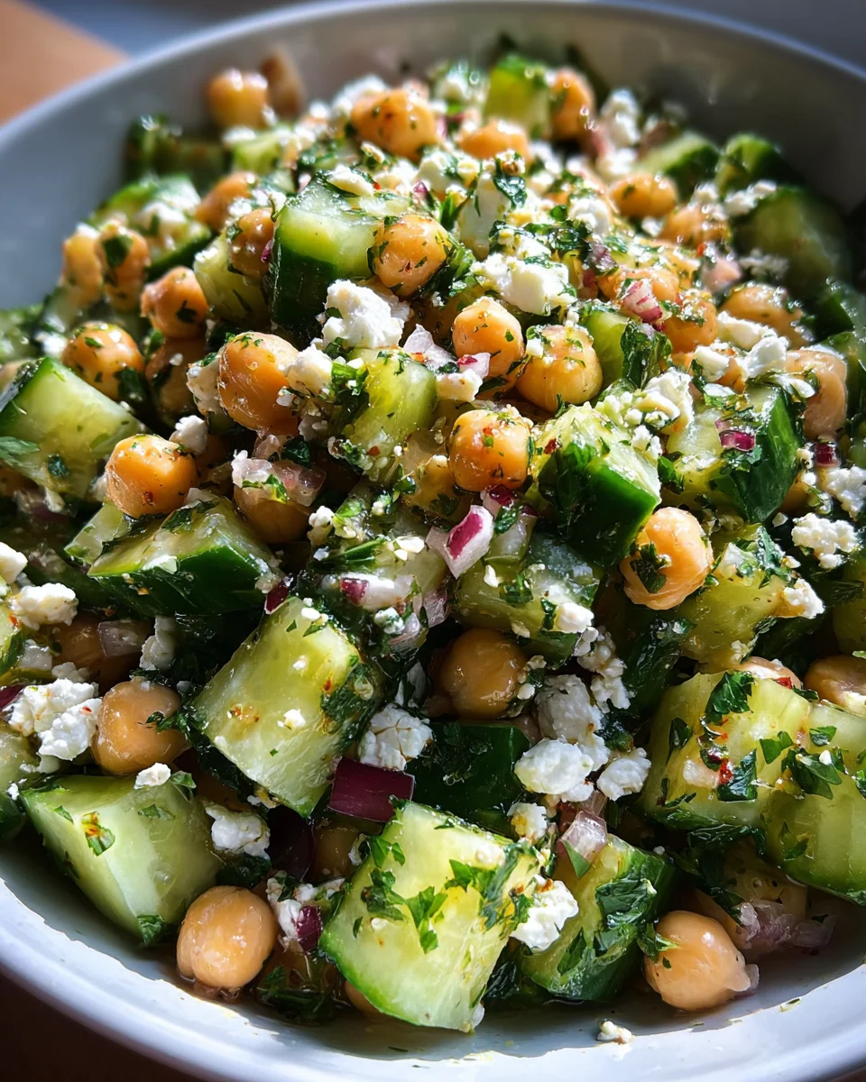 Herby Cucumber Salad with Feta and Chickpeas 21 Herby