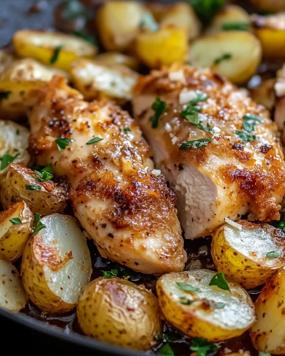 Garlic Parmesan Chicken and Potatoes (One-Pan Dinner)
